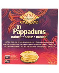 Patak pappadums naturel 10 stuks