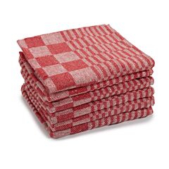Theedoek geblokt rood 65x65cm