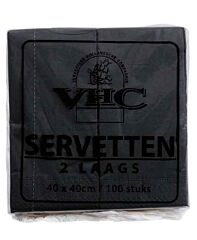 Vhc servet zwart 2-lgs 40x40cm