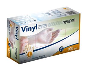 Handschoen vinyl gepoederd L WIT