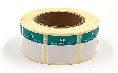 Sticker vrij oplosbaar 25x25mm