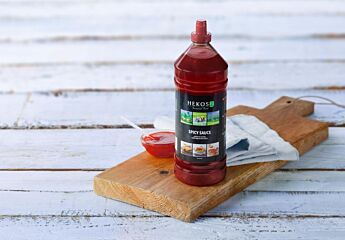 Hekos spicy sauce knijpfles