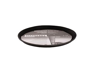 Dienblad zwart rond antisl. 36cm