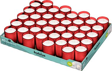 Bolsius clear cups rood 16u