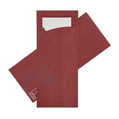 Bestekz. bordeaux servet wit 2lg