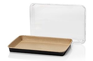 SUP kraft sushi tray 256x182x24m