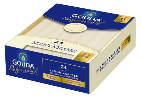 Bolsius kroonkaars ribvoet ivoor