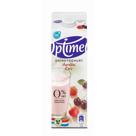 Optimel drink aardbei/kers