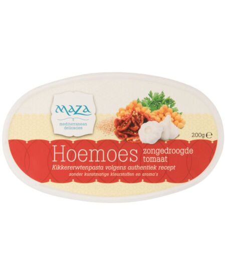 Maza hoemoes zong.tomaat 200g VGN