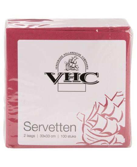 Vhc servet bordeaux 2-lgs 33x33cm