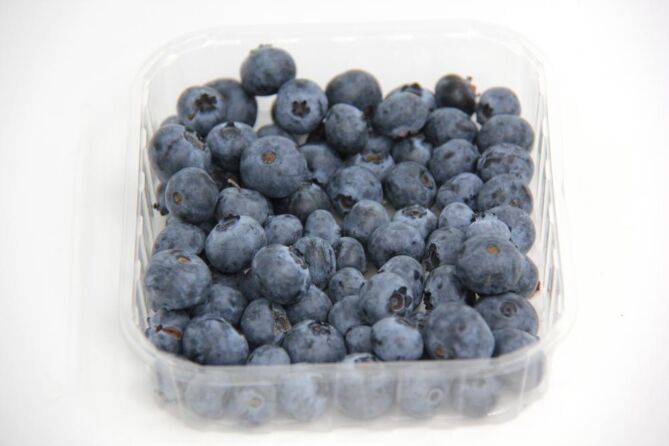 Blauwe bessen per bakje