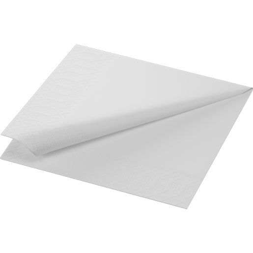 !Duni servet wit 33x33 2lg 1/4vw