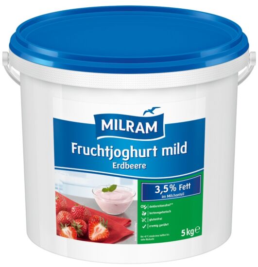 Milram milde yoghur.aardbei 3,5%