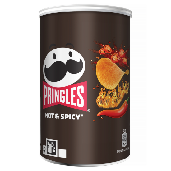 !Pringles hot & spicy 70gr zwart