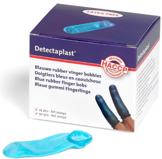 Blauwe rubber vingerling