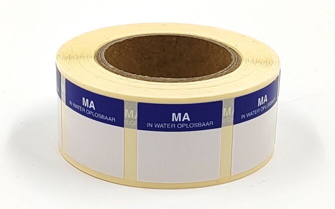 Sticker ma oplosbaar 25x25mm