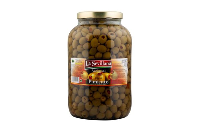 Sevillana olijven groen m.piment
