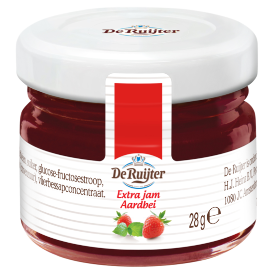 De Ruijter aardbei jam 28gr