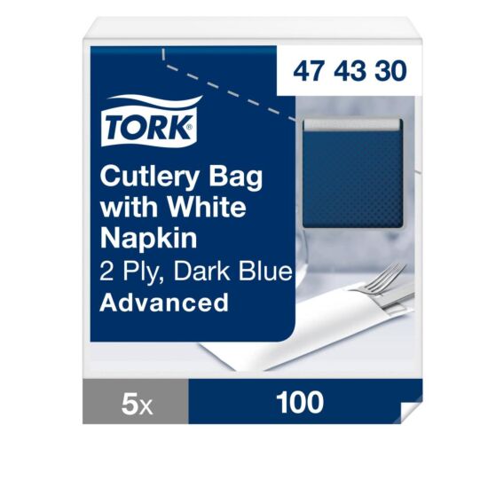 Tork pochettes donkerblauw 5x100