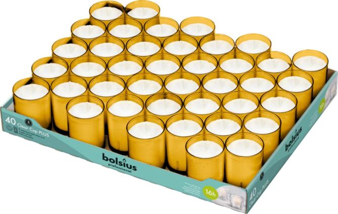 !Bolsius clear cups amber 16u
